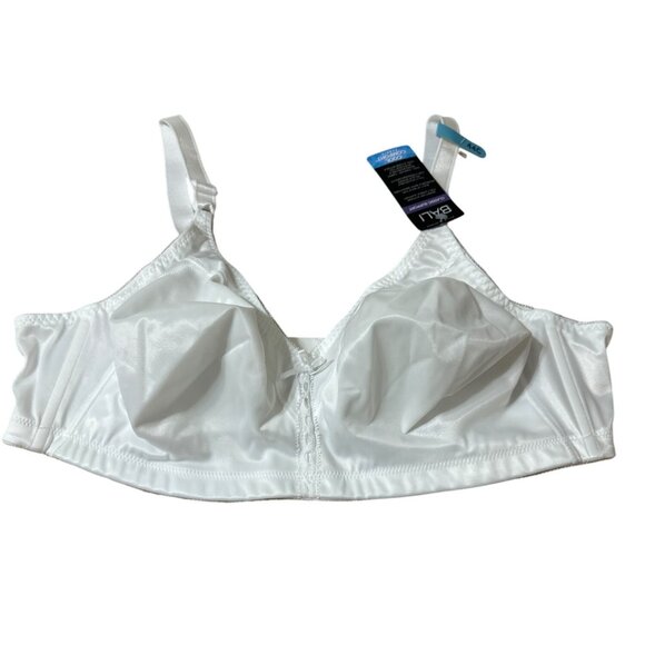 Bali Size 44C / 18 Hour Wireless Nylon Original Comfort Strap Bra White - Picture 10 of 13